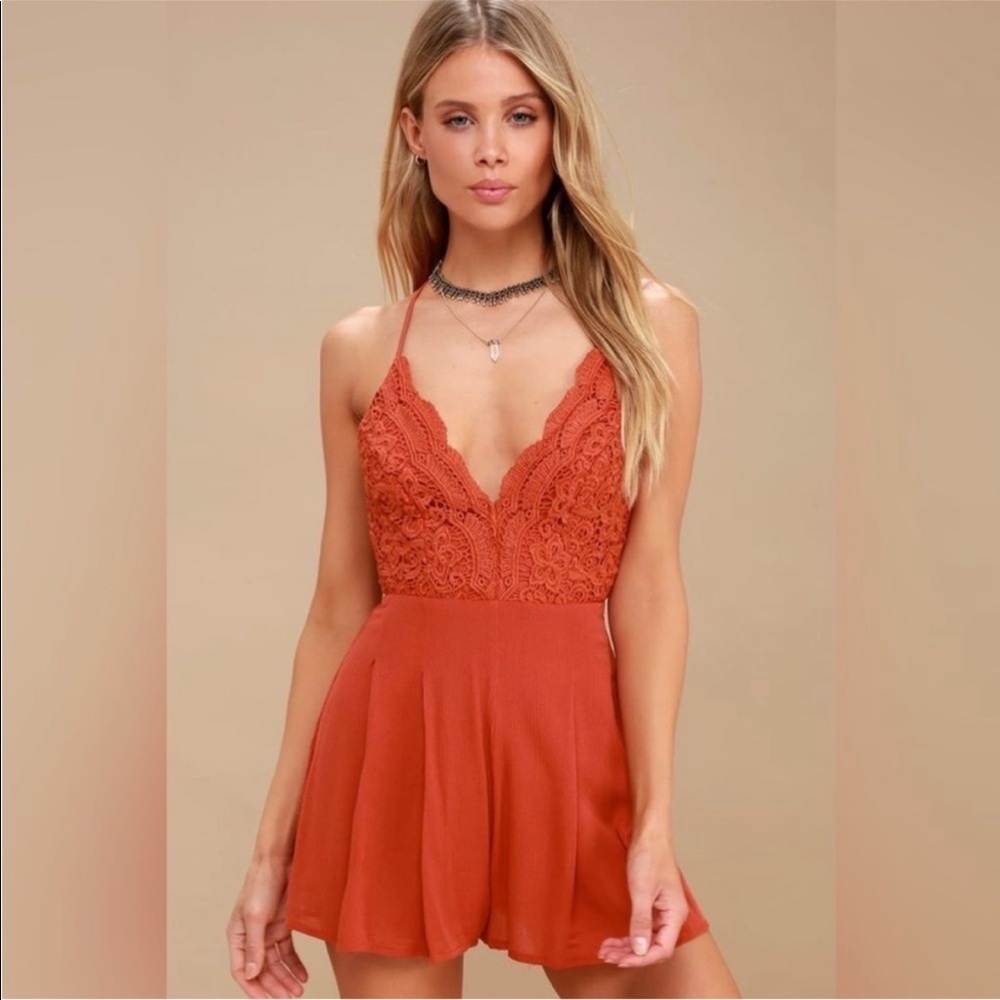 Backless Lace Romper